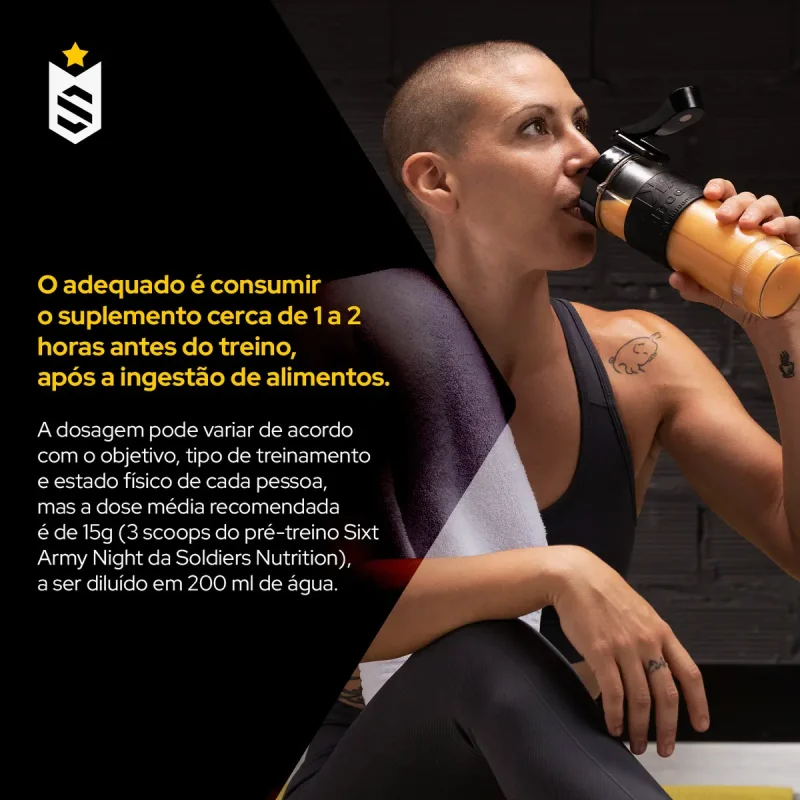 Pre Treino Sixt Army Night Soldiers Nutrition 300g Melancia