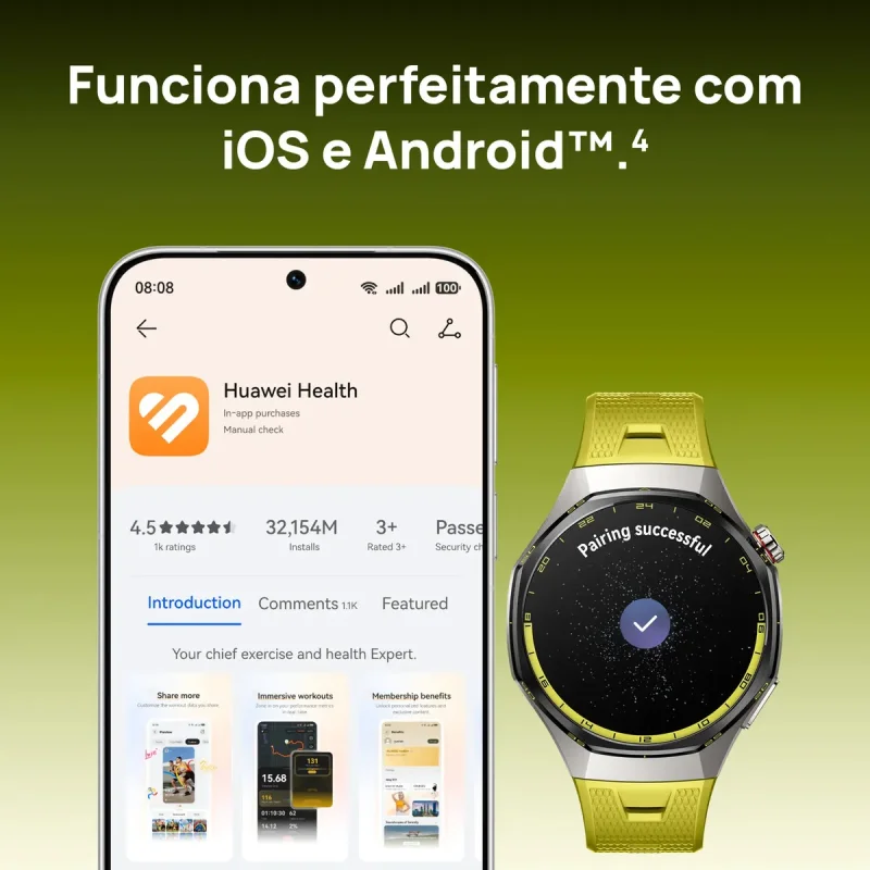Smartwatch Huawei Watch Gt 7 Pro 46mm Titanio E Ecg Preto