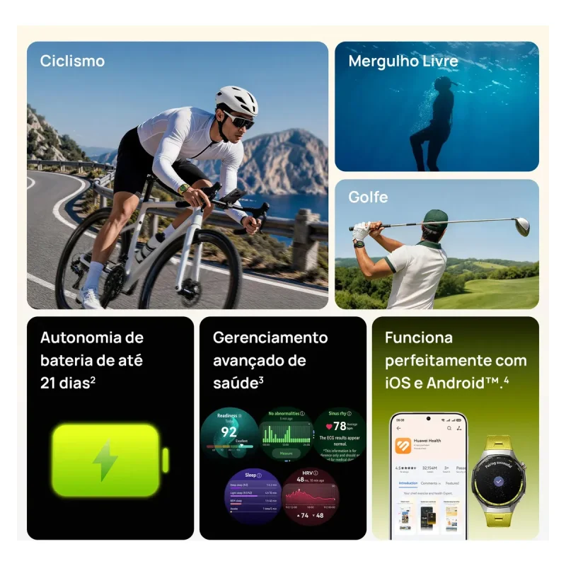 Smartwatch Huawei Watch Gt 7 Pro 46mm Titanio E Ecg Preto