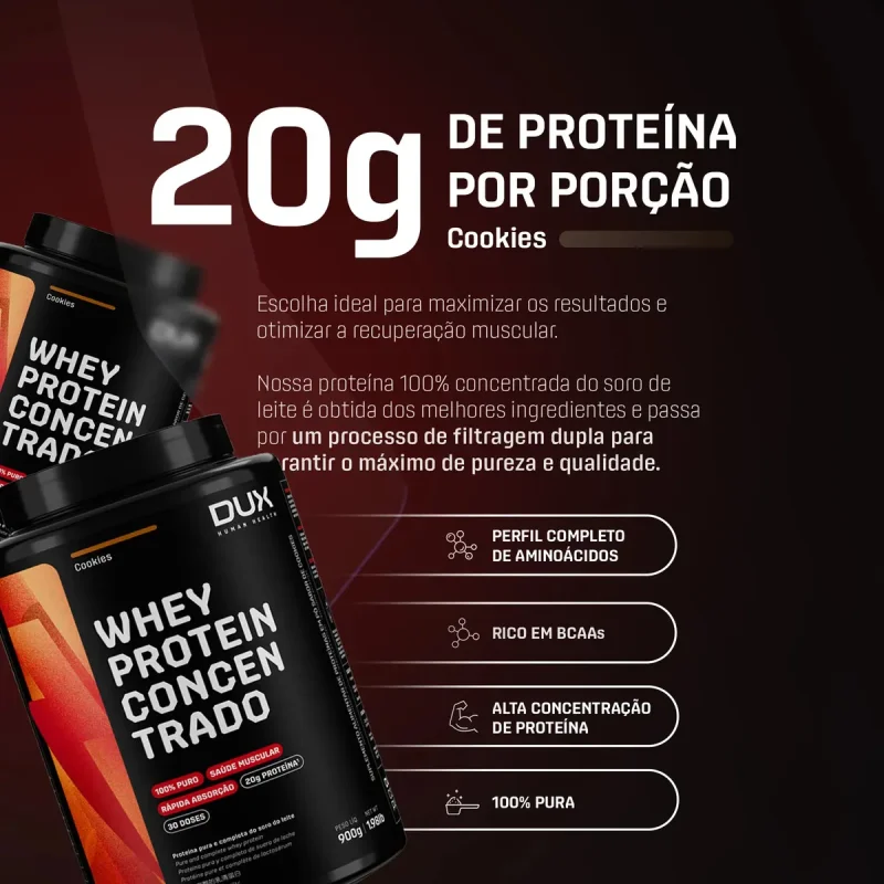 Whey Protein Concentrado Dux Nutrition Cookies 900g