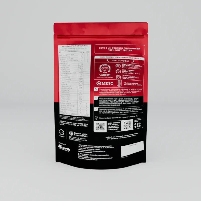 Whey Protein Concentrado Growth 1kg Sabor Baunilha