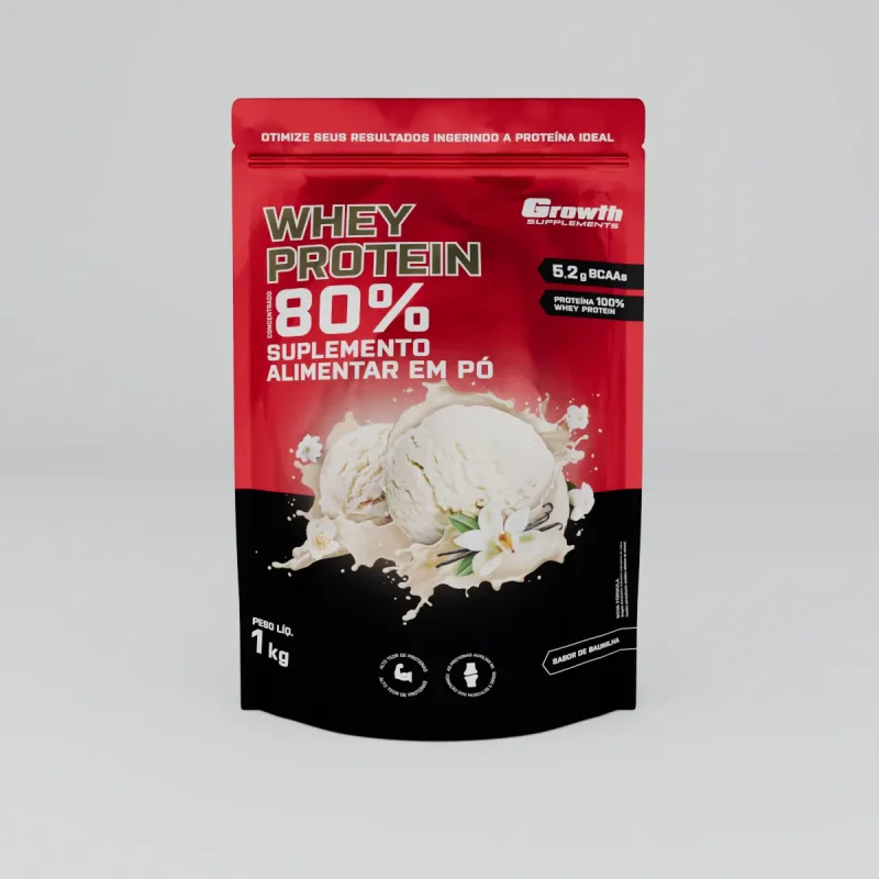 Whey Protein Concentrado Growth 1kg Sabor Baunilha