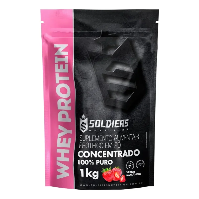 Whey Protein Concentrado Soldiers Nutrition Morango 1kg